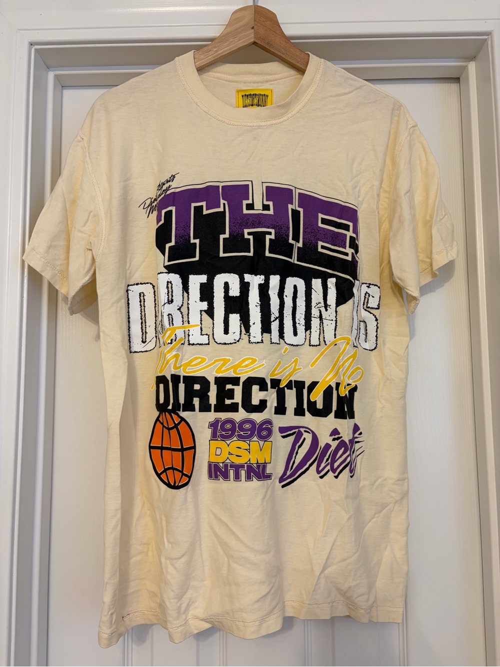 Diet Starts Monday, The Direction is There is No Direction Tee, Cream, Medium